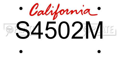 S4502M California License Plate