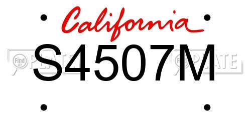 S4507M California License Plate