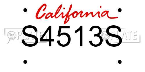 S4513S California License Plate