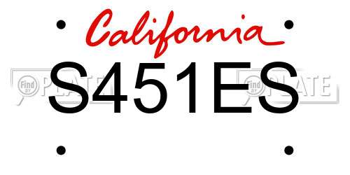 S451ES California License Plate