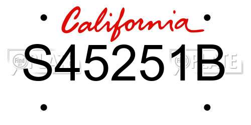 S45251B California License Plate