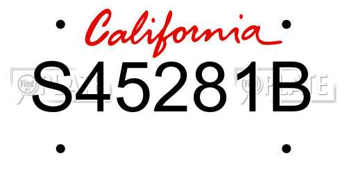 S45281B California License Plate