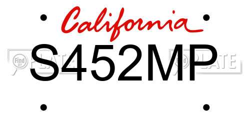 S452MP California License Plate