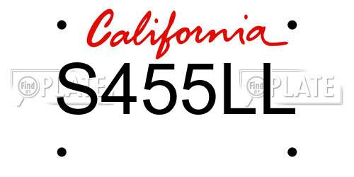 S455LL California License Plate
