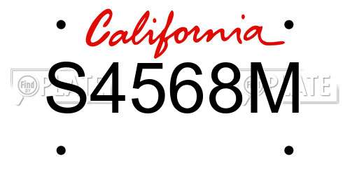 S4568M California License Plate