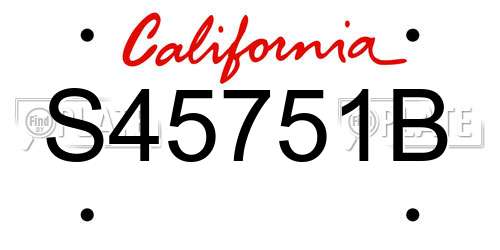 S45751B California License Plate