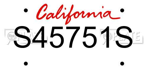 S45751S California License Plate