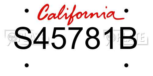 S45781B California License Plate