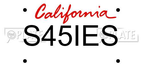 S45IES California License Plate