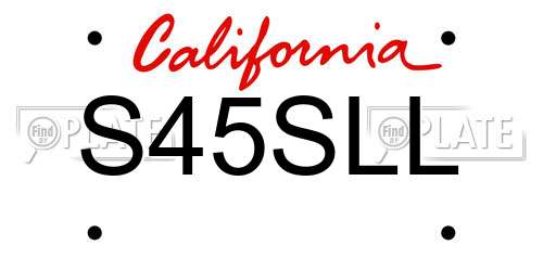 S45SLL California License Plate