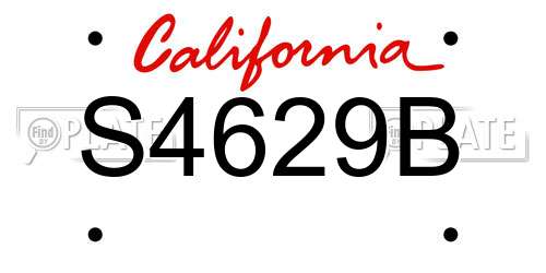 S4629B California License Plate