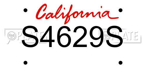 S4629S California License Plate