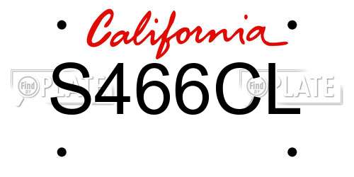 S466CL California License Plate
