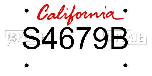 S4679B California License Plate