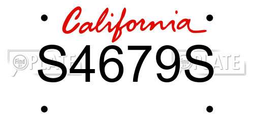 S4679S California License Plate
