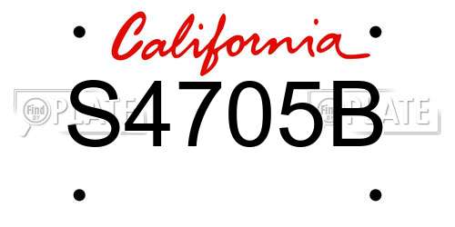 S4705B California License Plate