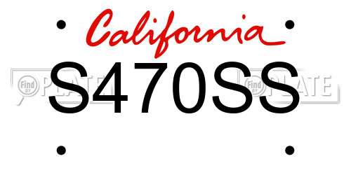 S470SS California License Plate