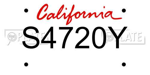 S4720Y California License Plate