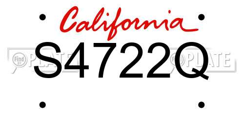 S4722Q California License Plate