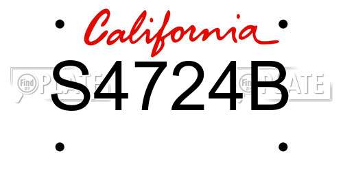 S4724B California License Plate