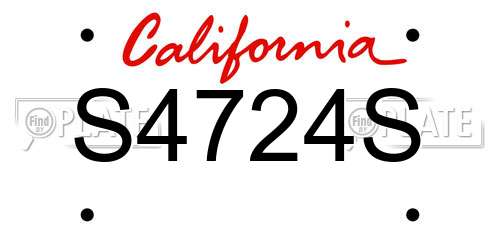 S4724S California License Plate