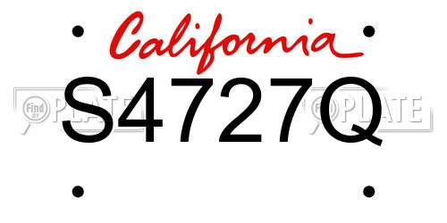 S4727Q California License Plate