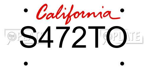 S472TO California License Plate