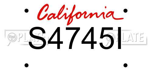 S4745I California License Plate