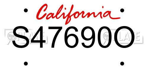 S47690O California License Plate
