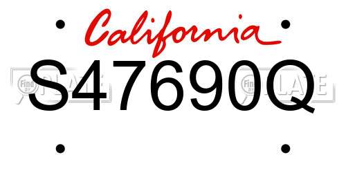 S47690Q California License Plate