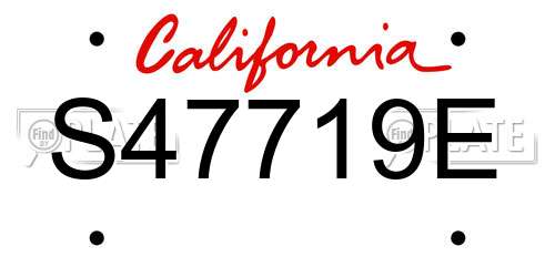 S47719E California License Plate