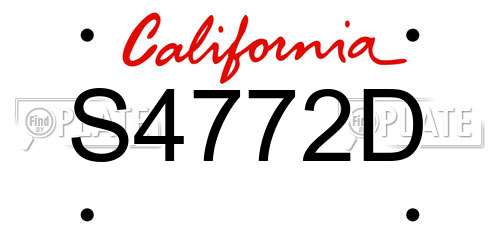 S4772D California License Plate
