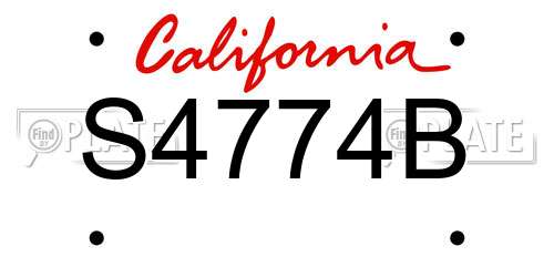 S4774B California License Plate