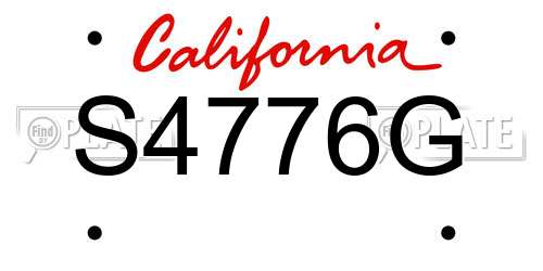 S4776G California License Plate