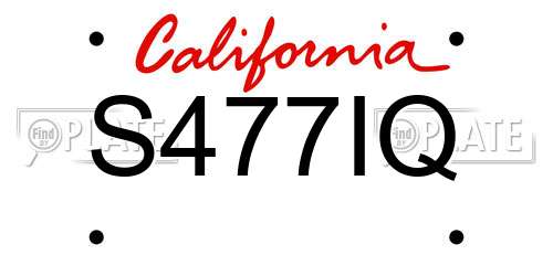 S477IQ California License Plate