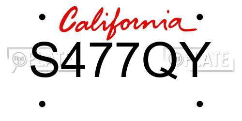S477QY California License Plate