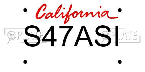 S47ASI California License Plate