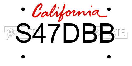S47DBB California License Plate