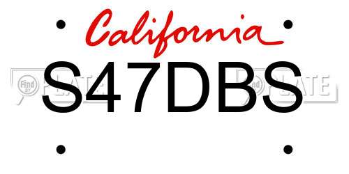 S47DBS California License Plate