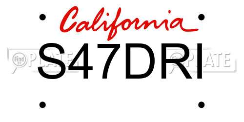 S47DRI California License Plate
