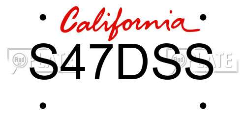 S47DSS California License Plate