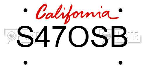 S47OSB California License Plate