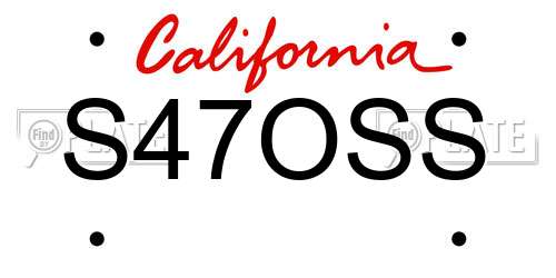 S47OSS California License Plate