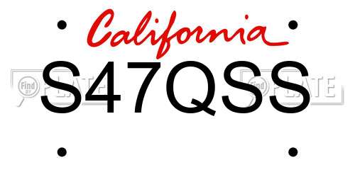 S47QSS California License Plate