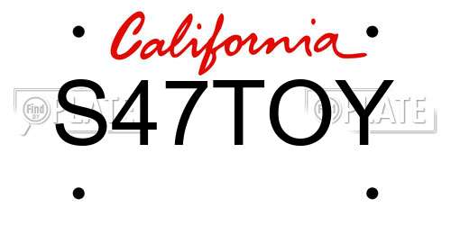 S47TOY California License Plate