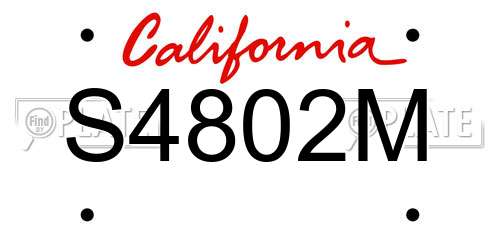 S4802M California License Plate
