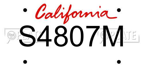 S4807M California License Plate