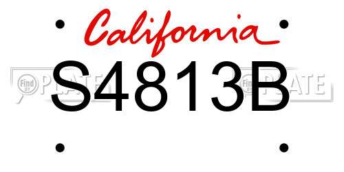 S4813B California License Plate