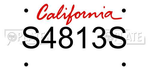 S4813S California License Plate