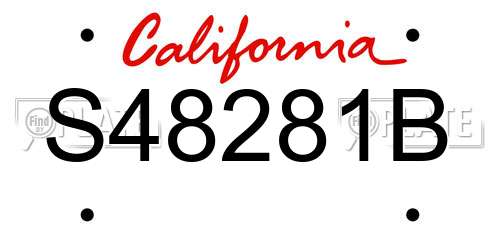 S48281B California License Plate
